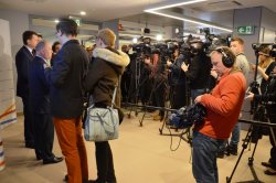  Konferencja prasowa w starostwie powiatowym w Pruszkowie.